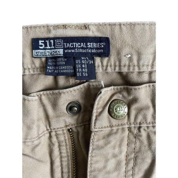 5.11 511 Tactical Series Cargo Pants 40x34 Khaki Beige Work Rip Stop - Picture 3 of 5